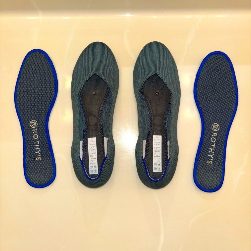 Rothy’s “The Flat” Round Toe in Fern (Dark Green) Size 10.5